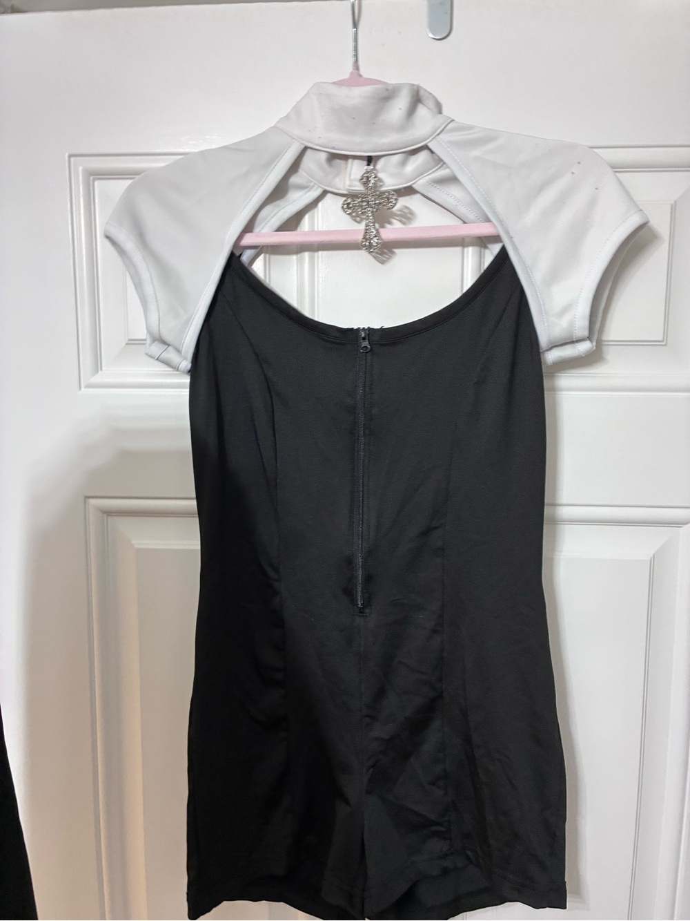 Spirit Blessed Babe Nun Costume Adult + Cross Belt Gloves Holy Water Props